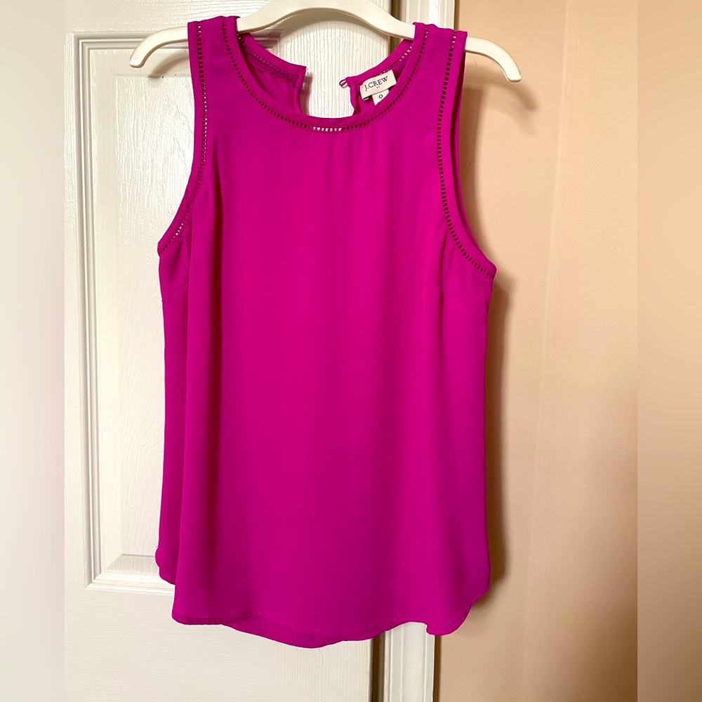 J.Crew size 0 high neck tank Magenta pink! Excellent condition !